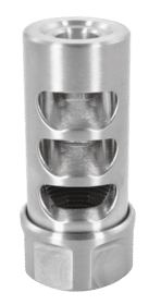 American Precision Arms Gen 2 Micro Bastard Self Timing stainless steel AR15 muzzle Brake features a 1/2"x28 thread